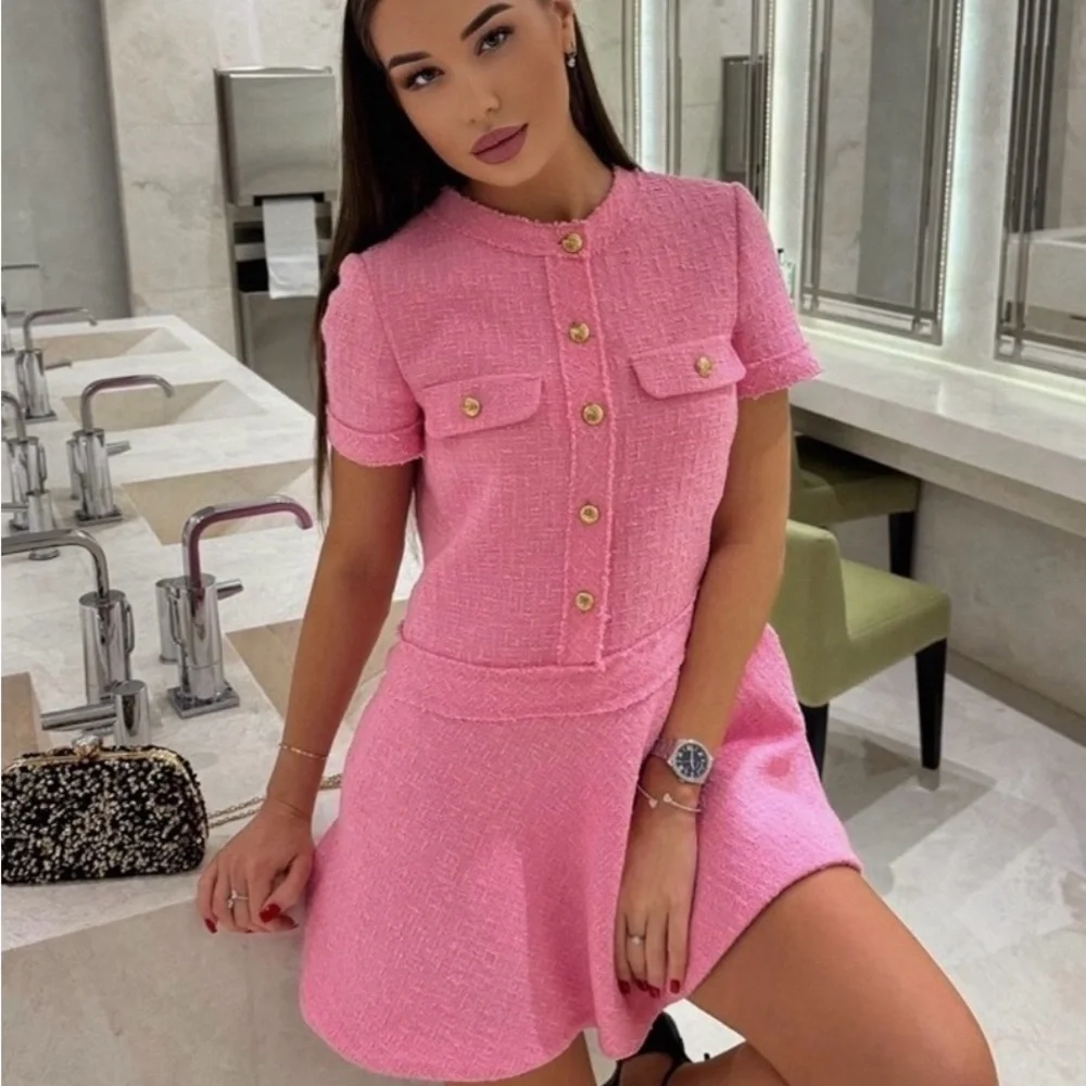 Charming Pink Mini Dress - Picture 4 of 4